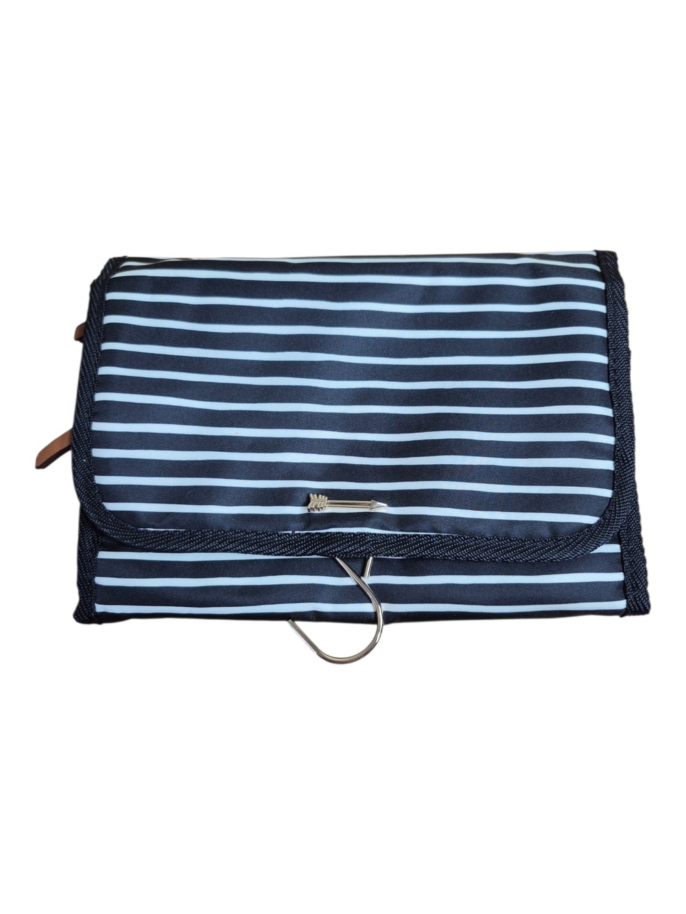 Stella & Dot "Hang On" Travel Toiletry & Jewelry Organizer Bag – Navy Striped